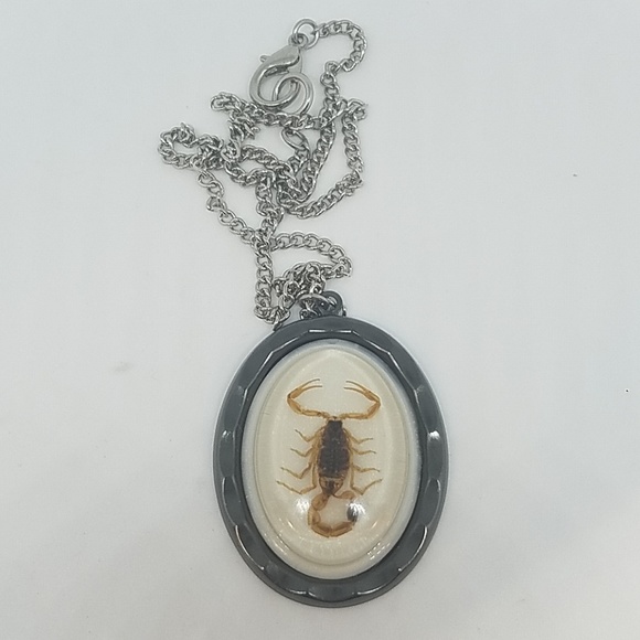 GASOLINE GLAMOUR Jewelry - White scorpion necklace oval setting new GASOLINE GLAMOUR Jewelry - White scorpion necklace oval setting new
